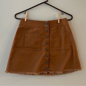 Madewell High Waist Snap Pumpkin Spice Skirt